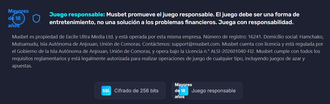 musbet casino juego responsable