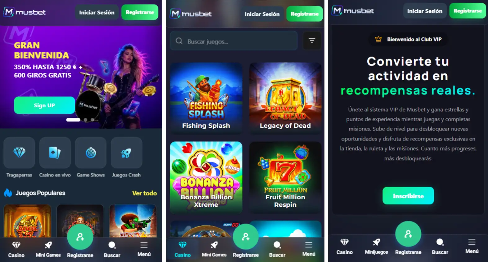 musbet casino navegador móvil