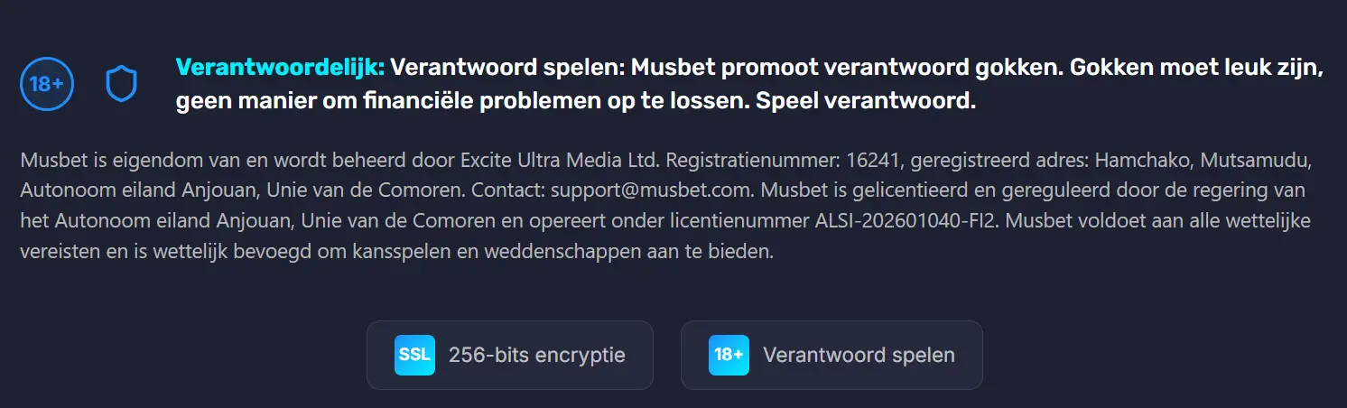 musbet casino verantwoord spelen